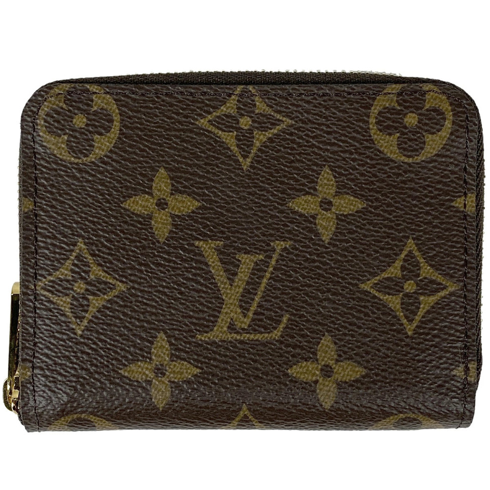 Louis Vuitton Zippy Wallet Coin Case Card Round Zip Monogram Brown